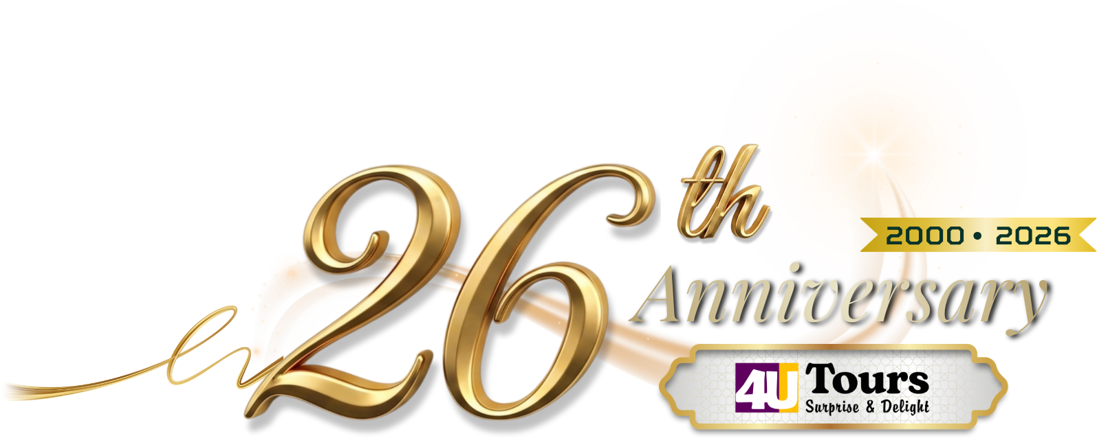 26th Anniversary · 2000 đến 2026 · 4U Tours