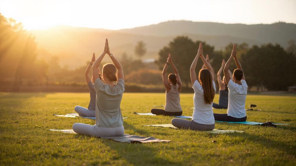 Lớp Yoga ngoài Trời lúc Bình minh